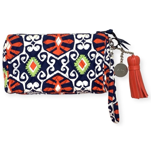 Vera Bradley Pushlock Wristlet Wallet Extra Keychains Retired Sun Valley - Picture 7 of 11
